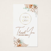 Tropisch beige en mint bijsluiter visitekaartje (Voorkant)