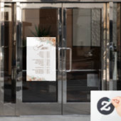 Tropisch Beige en Mint Services Menu Raamsticker (Kantoordeur)