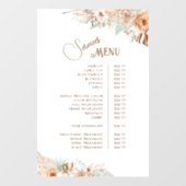 Tropisch Beige en Mint Services Menu Raamsticker (Vel)