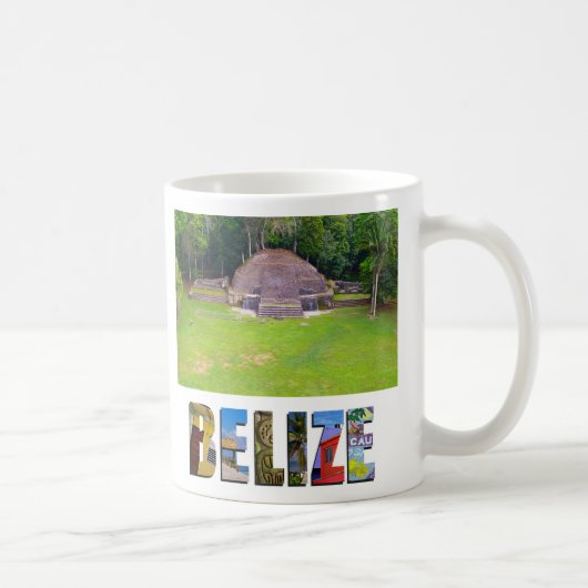 Tropisch Belize Ancient Mayan Ruin Temple Foto Koffiemok (Rechts)