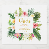 Tropisch bierflesje label voor bruidsfeest  bier etiket (Enkel label)