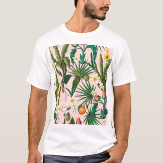 Tropisch blad, bloem, fruitpatroon. t-shirt