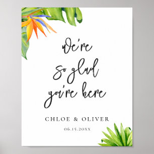Tropisch blad bruiloft welkom poster
