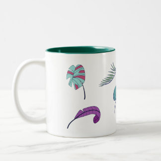 Tropisch Blad Design Koffiemok  Tweekleurige Koffiemok