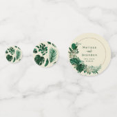 Tropisch blad groen & bladeren bruiloft tafel confetti (Voorkanten)