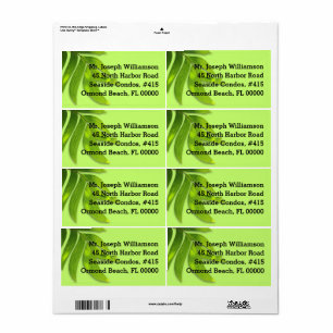 Tropisch blad Lime Groene Aangepaste Verzendlabels Etiket