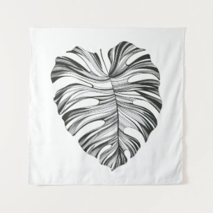 Tropisch blad. Monstera plant. Natuurlijk element. Wandkleed