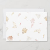 tropisch blad pastel goud bruiloft uitnodiging (Achterkant)