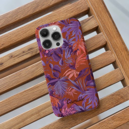 Tropisch Blad Rood Paarse Case-Mate iPhone Case