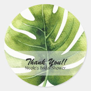 Tropisch blad Zomer Luau Party Trouwgunst Ronde Sticker
