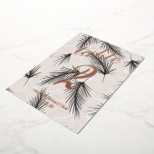 Tropisch blad zwart geperst folie tafelnummer (Gedraaid)