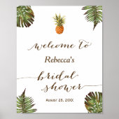 Tropisch Bladeren Ananas Bruidsfeest Teken Poster (Voorkant)