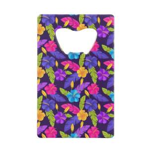 Tropisch Bladeren en Bloemen Patroon-23857 Kredietkaart Flessenopener