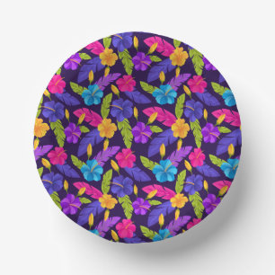 Tropisch bladeren en bloemen patroon-23857 papieren kommen