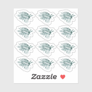 Tropisch bladeren palmblad groen Waterverf Sticker