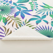 Tropisch bladpatroon sherpa deken (3/4)