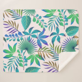 Tropisch bladpatroon sherpa deken (Voorkant (horizontaal))