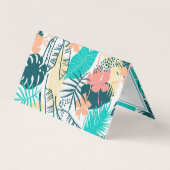 Tropisch bladpatroon visitekaartjes (Achterkant)