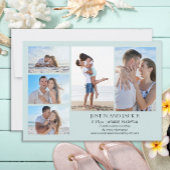 Tropisch Blauw 5 Foto Huwelijk Save Datum    Save The Date