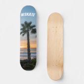 Tropisch blauw en Oranje zeepalmzonnestelsel Skateboard (Voorkant)