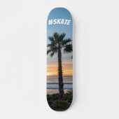 Tropisch blauw en Oranje zeepalmzonnestelsel Skateboard (Voorkant)