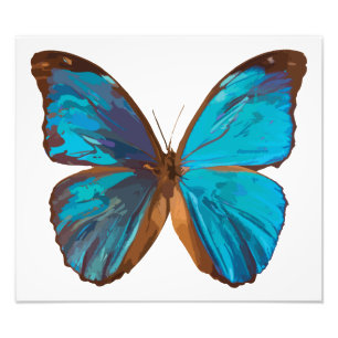 Tropisch blauw en Turquoise Gem Butterfly Foto Afdruk