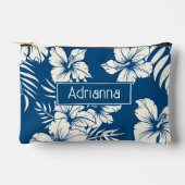 Tropisch Blauw en Witte Bloemen Etui (Voorkant)