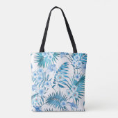 Tropisch blauw Floral Tas (Achterkant)
