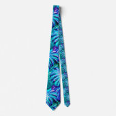 Tropisch Blauw Hawaiiaans patroon Stropdas (Voorkant)