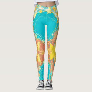 Tropisch Blauw Lagoon Botanisch Leggings