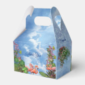 Tropisch  blauw marmerpaleis bedankdoosjes (Achterkant)