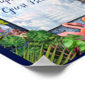 Tropisch blauw marmerpaleis poster (Hoek)