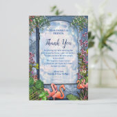 Tropisch  blauw marmerpaleis RSVP kaartje (Staand voorkant)