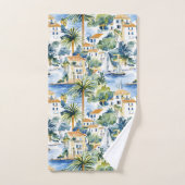 Tropisch Blauw Mediterraan   Bad Handdoek (Handdoek)