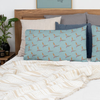 Tropisch Blauw Moderne Paradijsvogel met de hand g Kussensloop