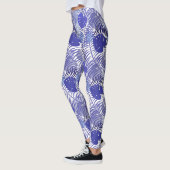Tropisch blauw palm Leaf Leggings (Links)