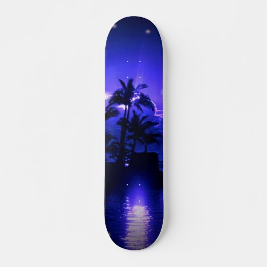 Tropisch blauw skateboard (Voorkant)