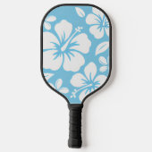 Tropisch blauw strand bloemen pickleball paddle (Achterkant)