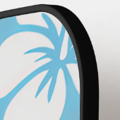 Tropisch blauw strand bloemen pickleball paddle (Links Detail)