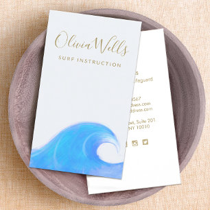 Tropisch blauw Surf Wave Visitekaartje