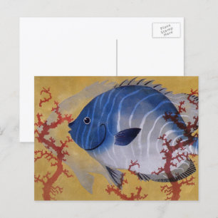  tropisch blauw viskoraal in de zee briefkaart