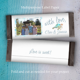 Tropisch Blauw, Wit Bruiloft Snoep Bar Wrapper
