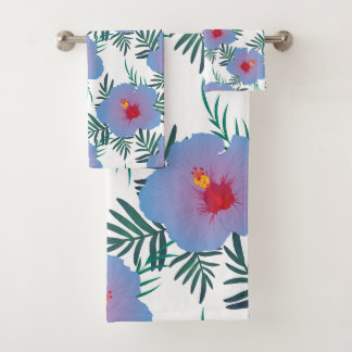 Tropisch blauwe hibiscus bad handdoek