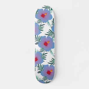 Tropisch blauwe hibiscus skateboard