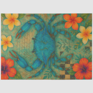 Tropisch Blauwe Krab Decoupage Papier – Kust