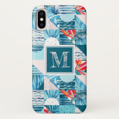 Tropisch Blauwgroen geometrisch Abstract patroon Case-Mate iPhone Case (Achterkant)