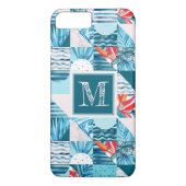 Tropisch Blauwgroen geometrisch Abstract patroon Case-Mate iPhone Case (Achterkant)
