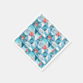 Tropisch Blauwgroen geometrisch Abstract patroon Servet (Hoek)