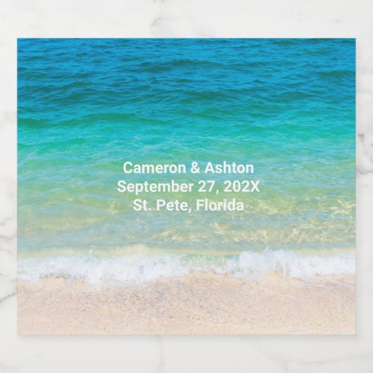 Tropisch Blauwgroene Wuwwaterbruiloft Beer Bier Etiket (Enkel label)