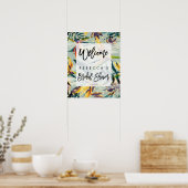 tropisch bloem bruids douche welkom bord poster (Keuken)